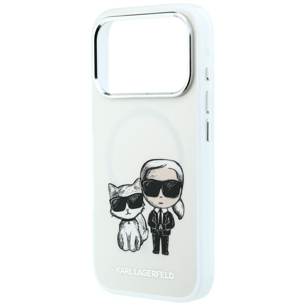 Karl Lagerfeld iPhone 17 Pro Max/iPhone 18 Pro Max Kuori Smooth Karl & Choupette Sketch Beige