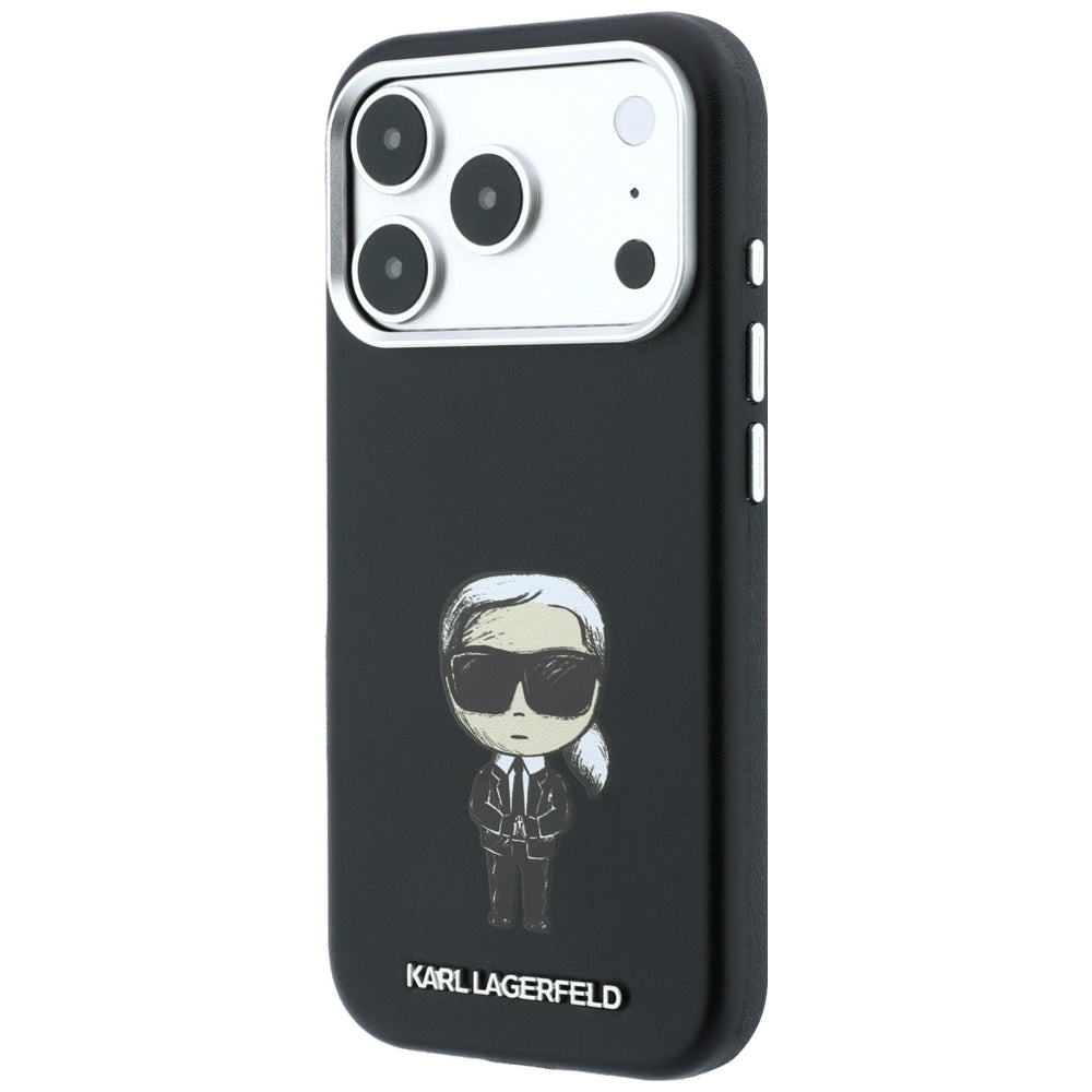 Karl Lagerfeld iPhone 17 Pro/iPhone 18 Pro Kuori Smooth Ikonik Sketch Musta