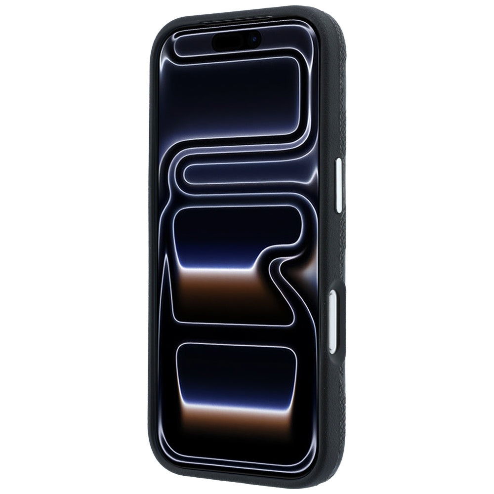 Karl Lagerfeld iPhone 17 Pro Max/iPhone 18 Pro Max Kuori Grained Mono Resin Logo Musta