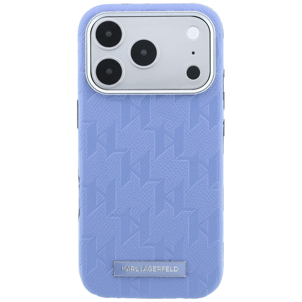 Karl Lagerfeld iPhone 17 Pro/iPhone 18 Pro Kuori Grained Mono Resin Logo Sininen