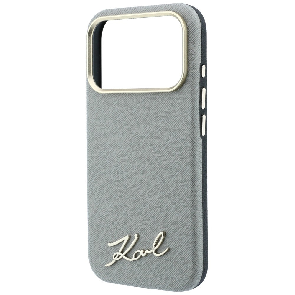 Karl Lagerfeld iPhone 17 Pro Max/iPhone 18 Pro Max -kuori Saffiano Script Logo Beige
