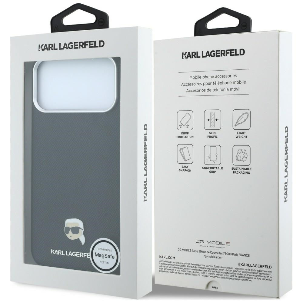 Karl Lagerfeld iPhone 17 Pro Max/iPhone 18 Pro Max Kuori Grained Karl Musta