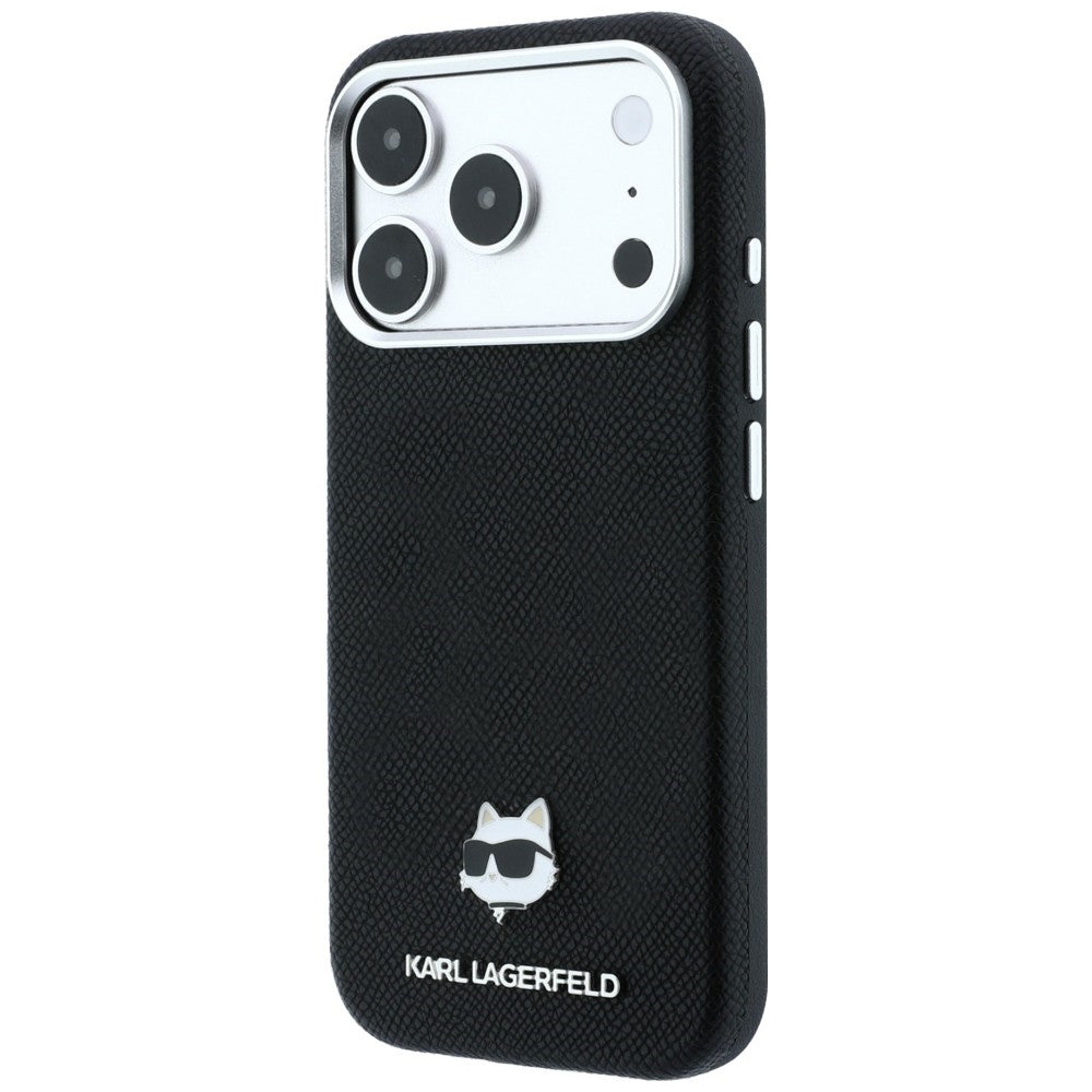 Karl Lagerfeld iPhone 17 Pro/iPhone 18 Pro Kuori Grained Choupette Musta