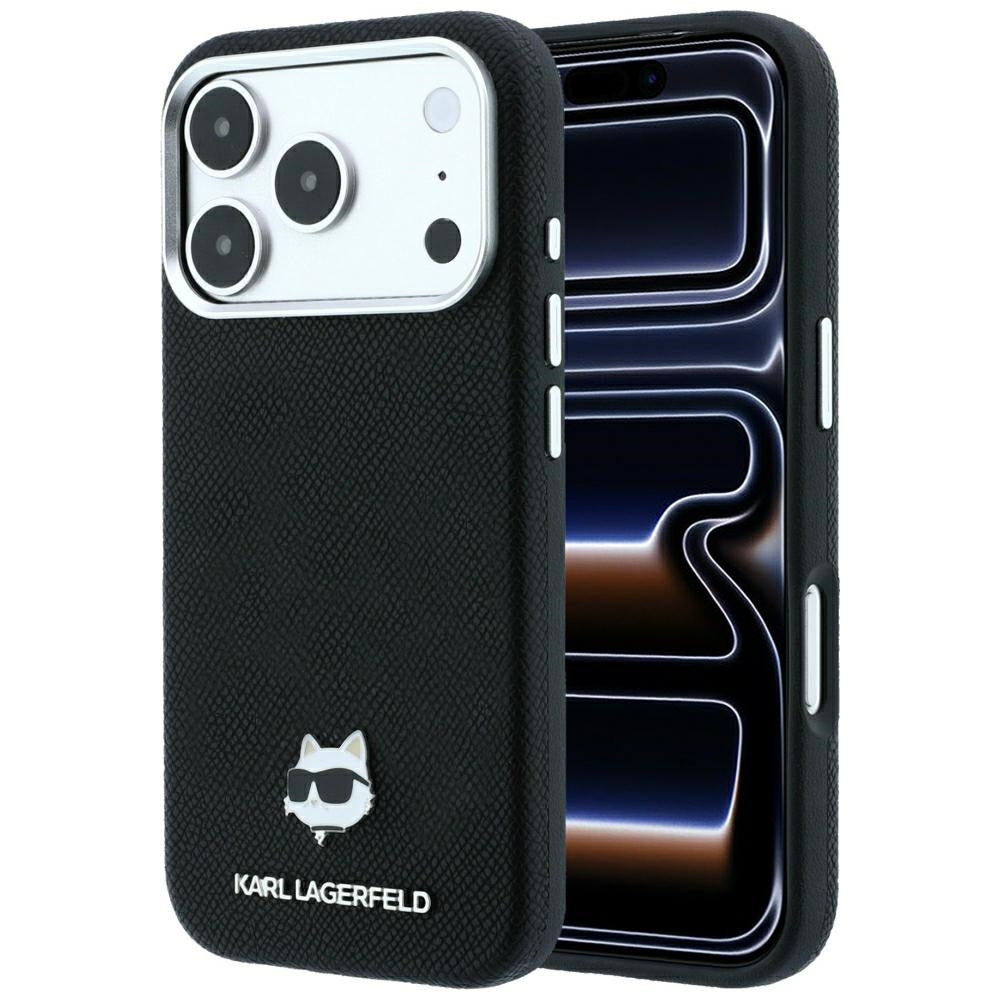 Karl Lagerfeld iPhone 17 Pro Max/iPhone 18 Pro Max Kuori Grained Choupette Musta