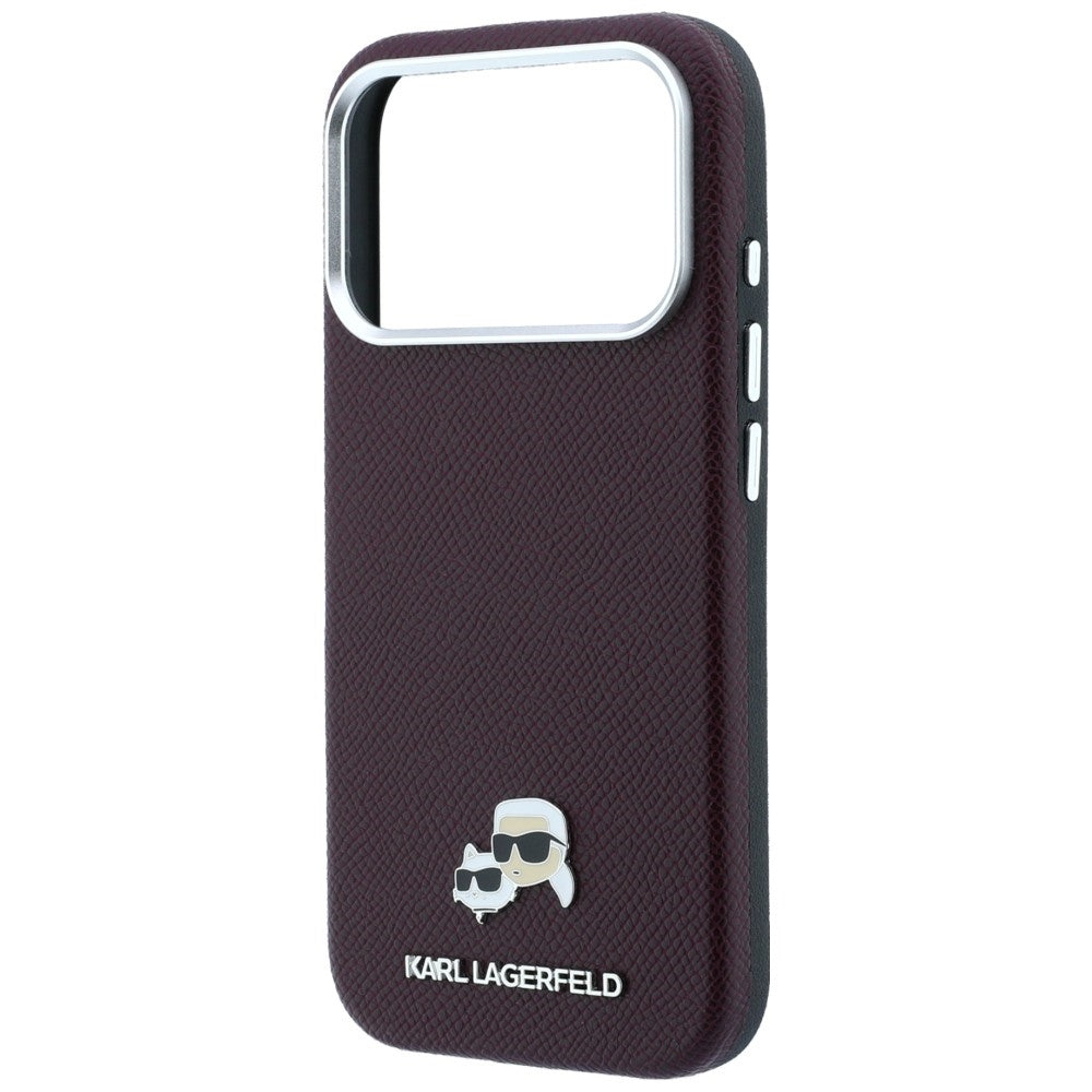 Karl Lagerfeld iPhone 17 Pro Max/iPhone 18 Pro Max Kuori Grained Choupette Viininpunainen
