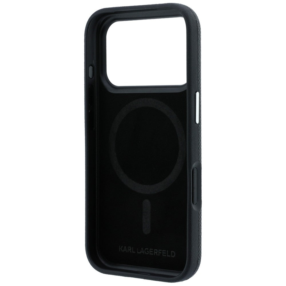 Karl Lagerfeld iPhone 17 Pro/iPhone 18 Pro Kuori Grained Heads Musta