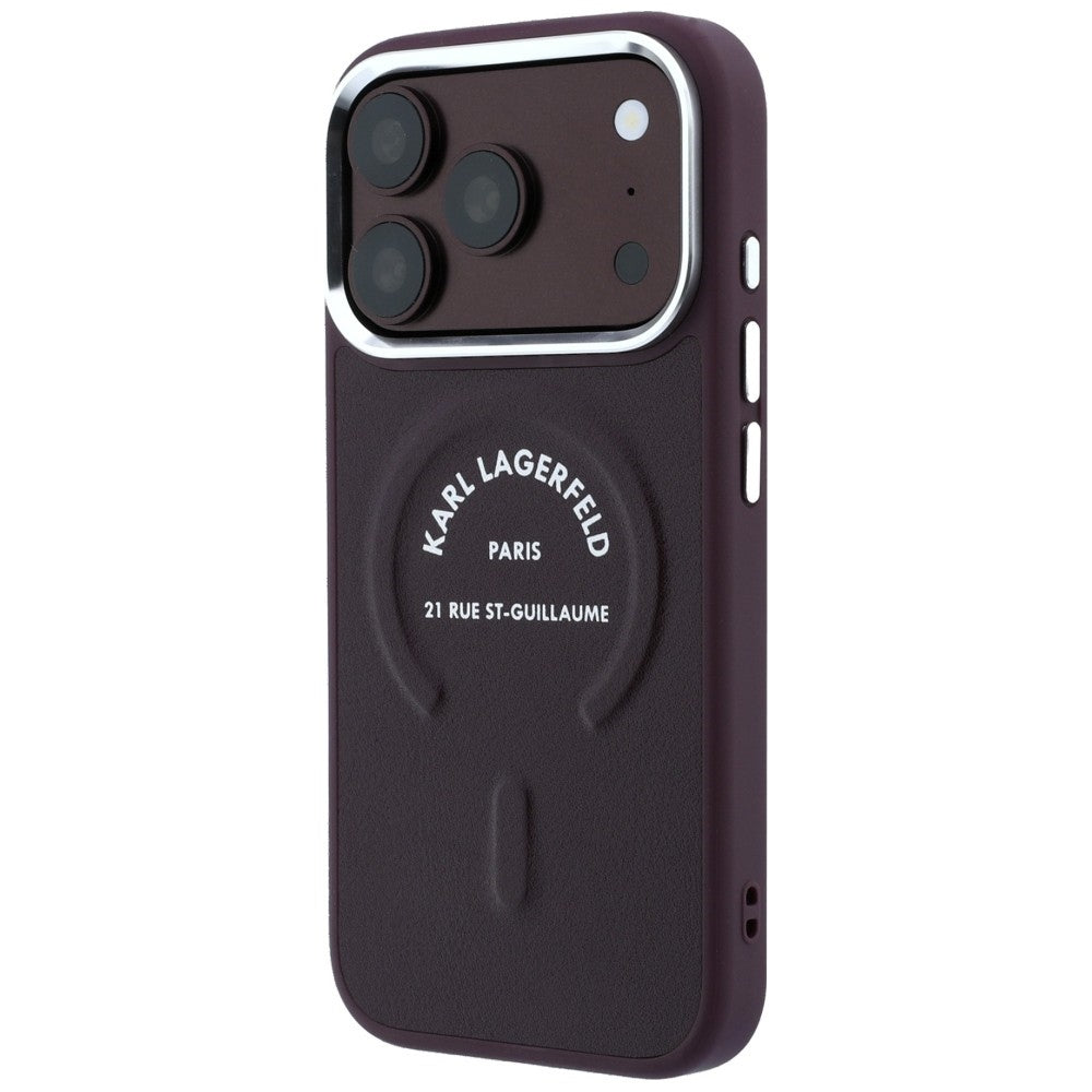 Karl Lagerfeld iPhone 17 Pro/iPhone 18 Pro Kuori Embossed Ring RSG -logo Burgundi