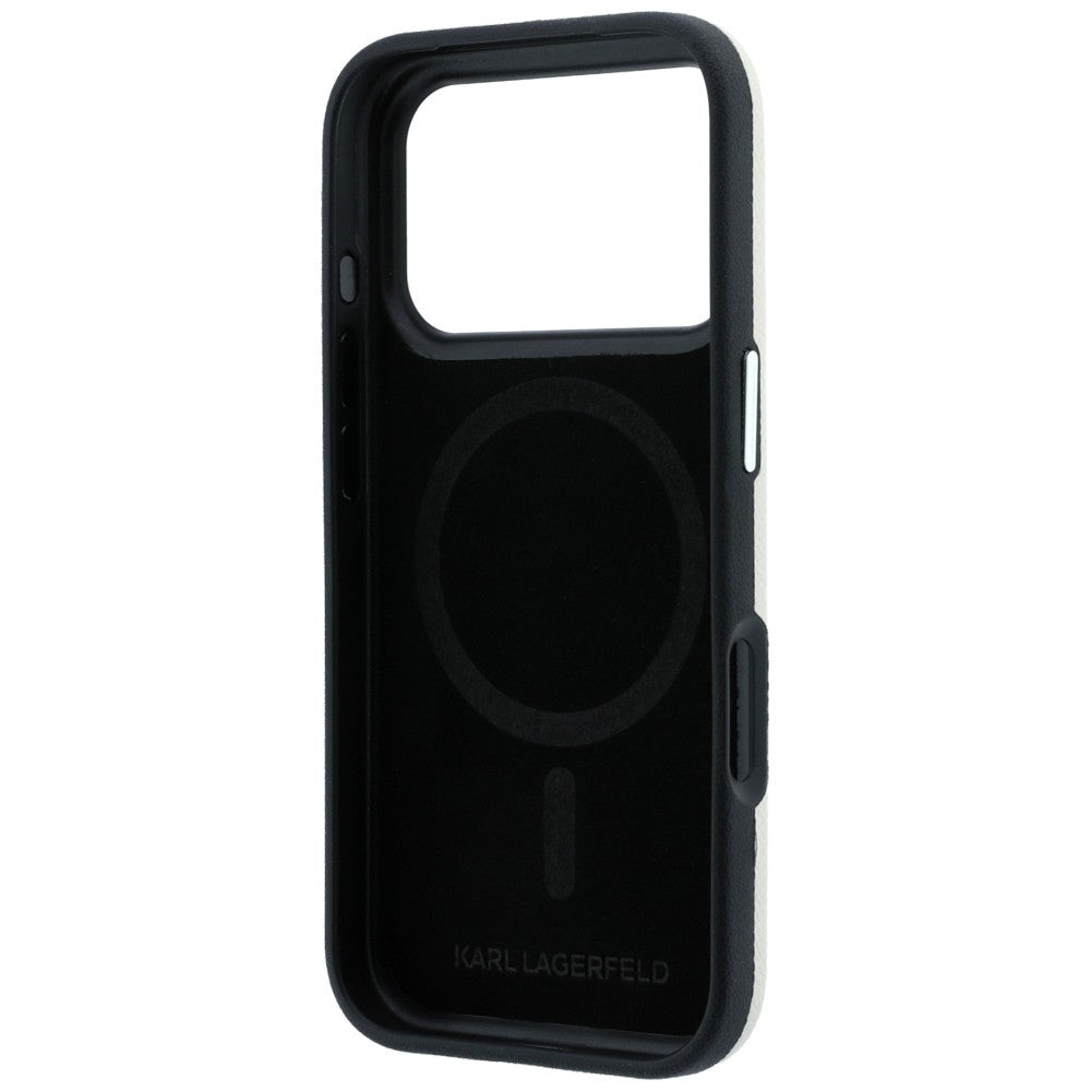 Karl Lagerfeld iPhone 17 Pro/iPhone 18 Pro Kuori Grained Logo Beige