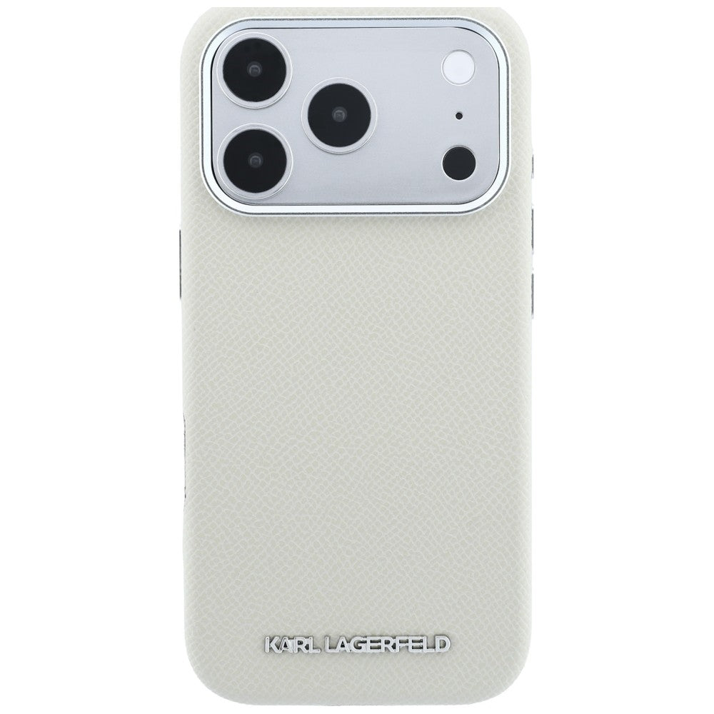 Karl Lagerfeld iPhone 17 Pro Max/iPhone 18 Pro Max Kuori Grained Logo Beige