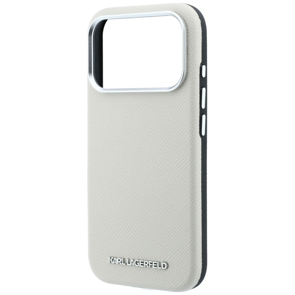 Karl Lagerfeld iPhone 17 Pro Max/iPhone 18 Pro Max Kuori Grained Logo Beige