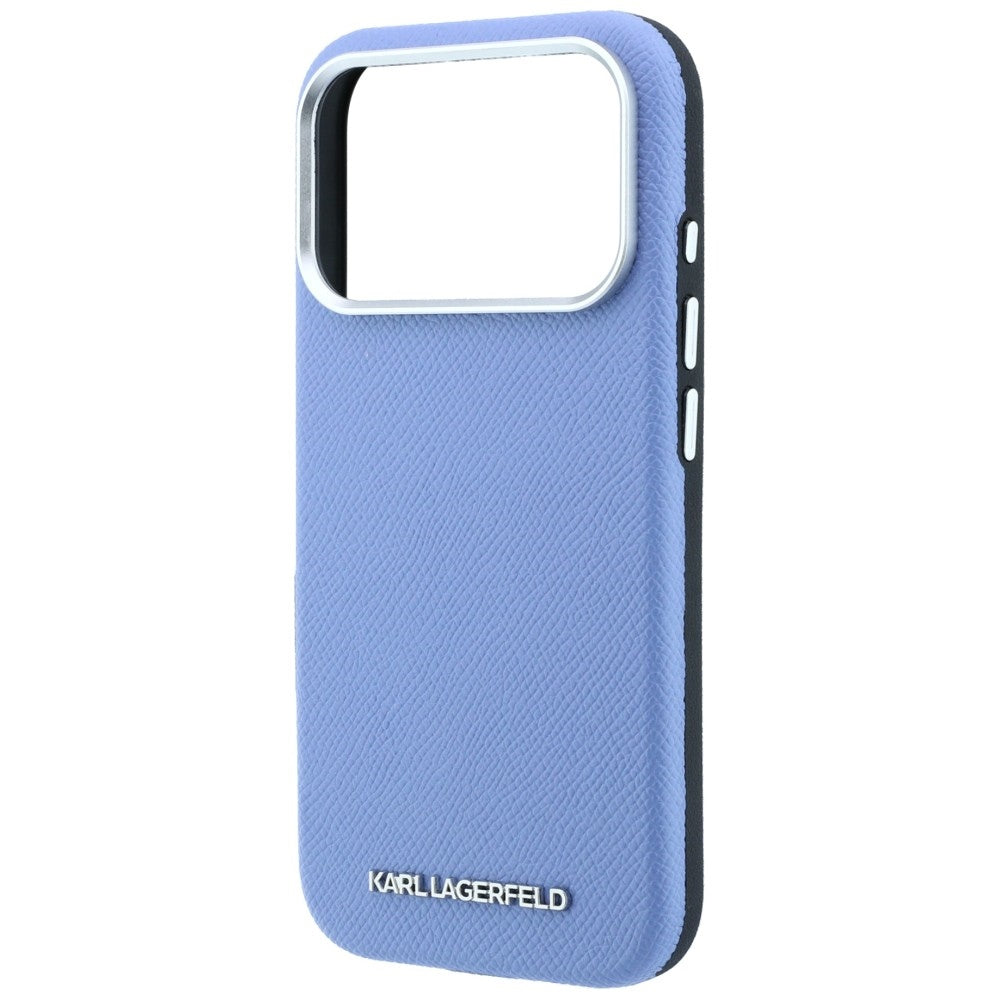 Karl Lagerfeld iPhone 17 Pro/iPhone 18 Pro Kuori Grained Elongated Logo Sininen