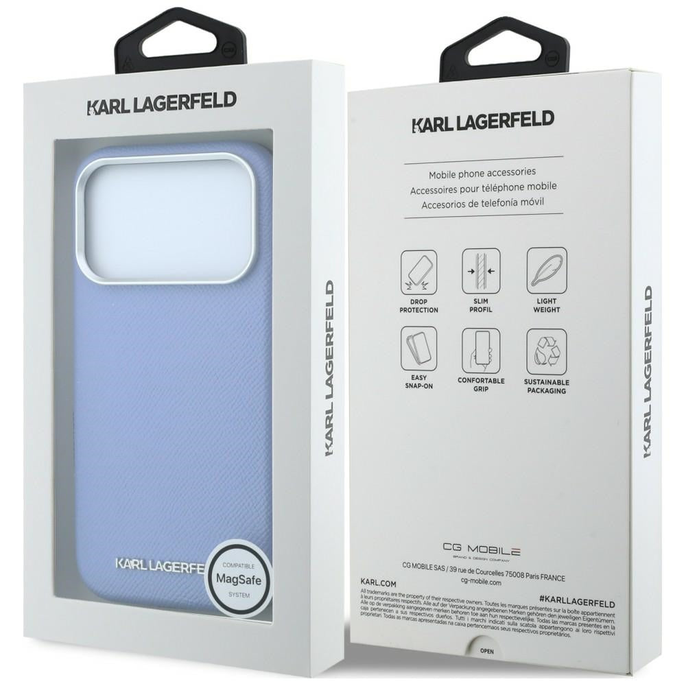 Karl Lagerfeld iPhone 17 Pro Max/iPhone 18 Pro Max Kuori Grained Logo Sininen