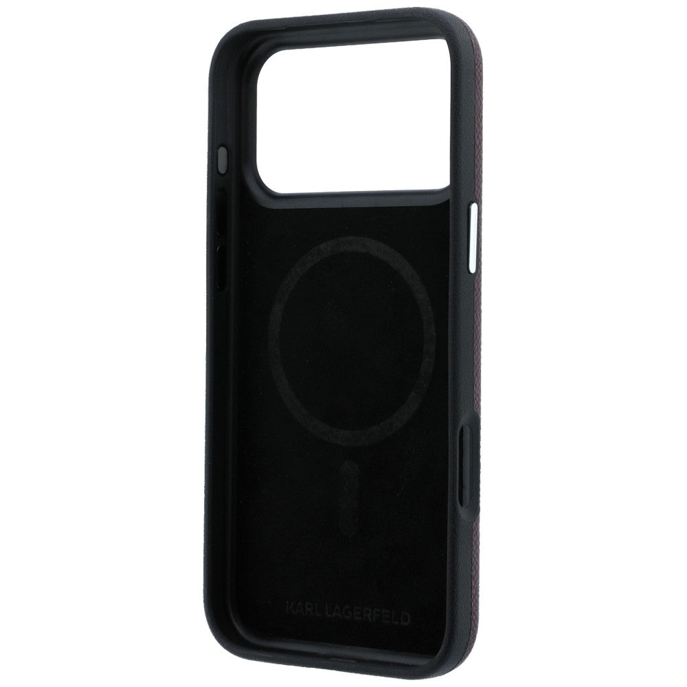 Karl Lagerfeld iPhone 17 Pro Max/iPhone 18 Pro Max Kuori Grained Elongated Logo Burgundy