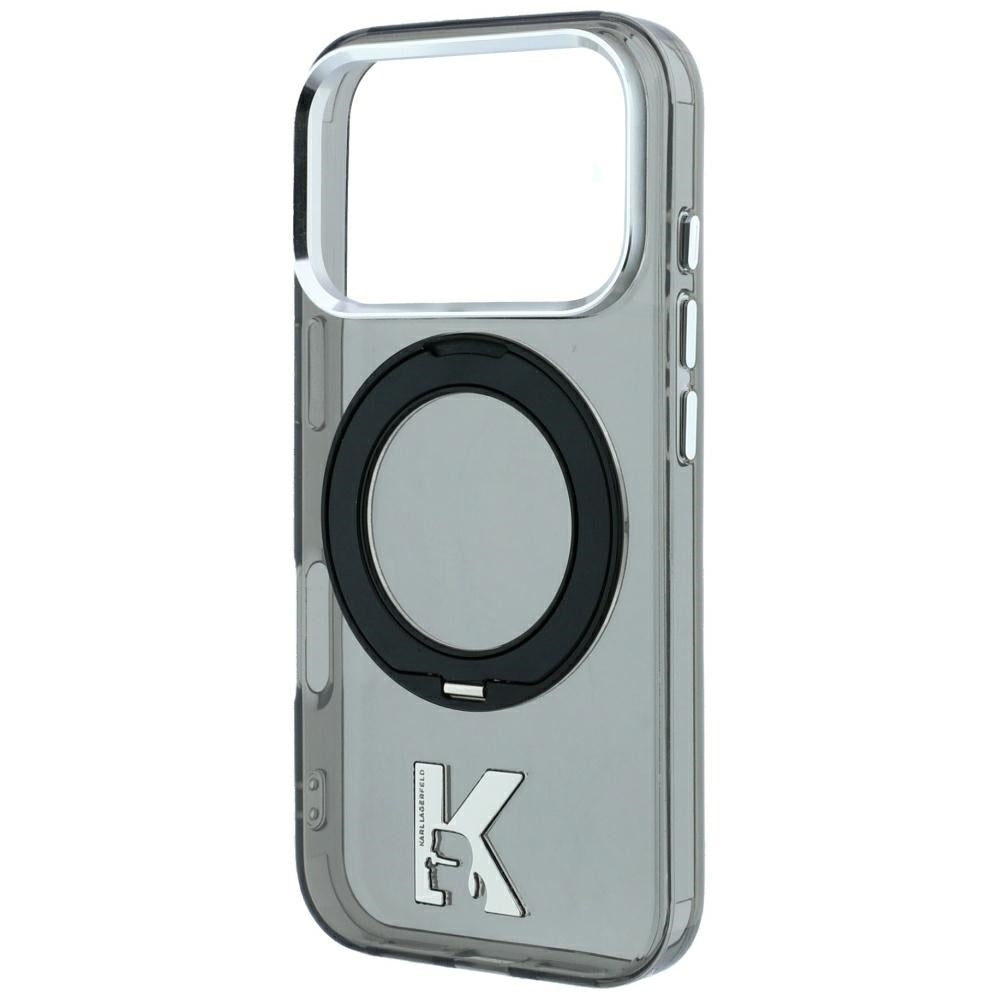 Karl Lagerfeld iPhone 17 Pro Max/iPhone 18 Pro Max Kuori Ring Stand Kameo Musta