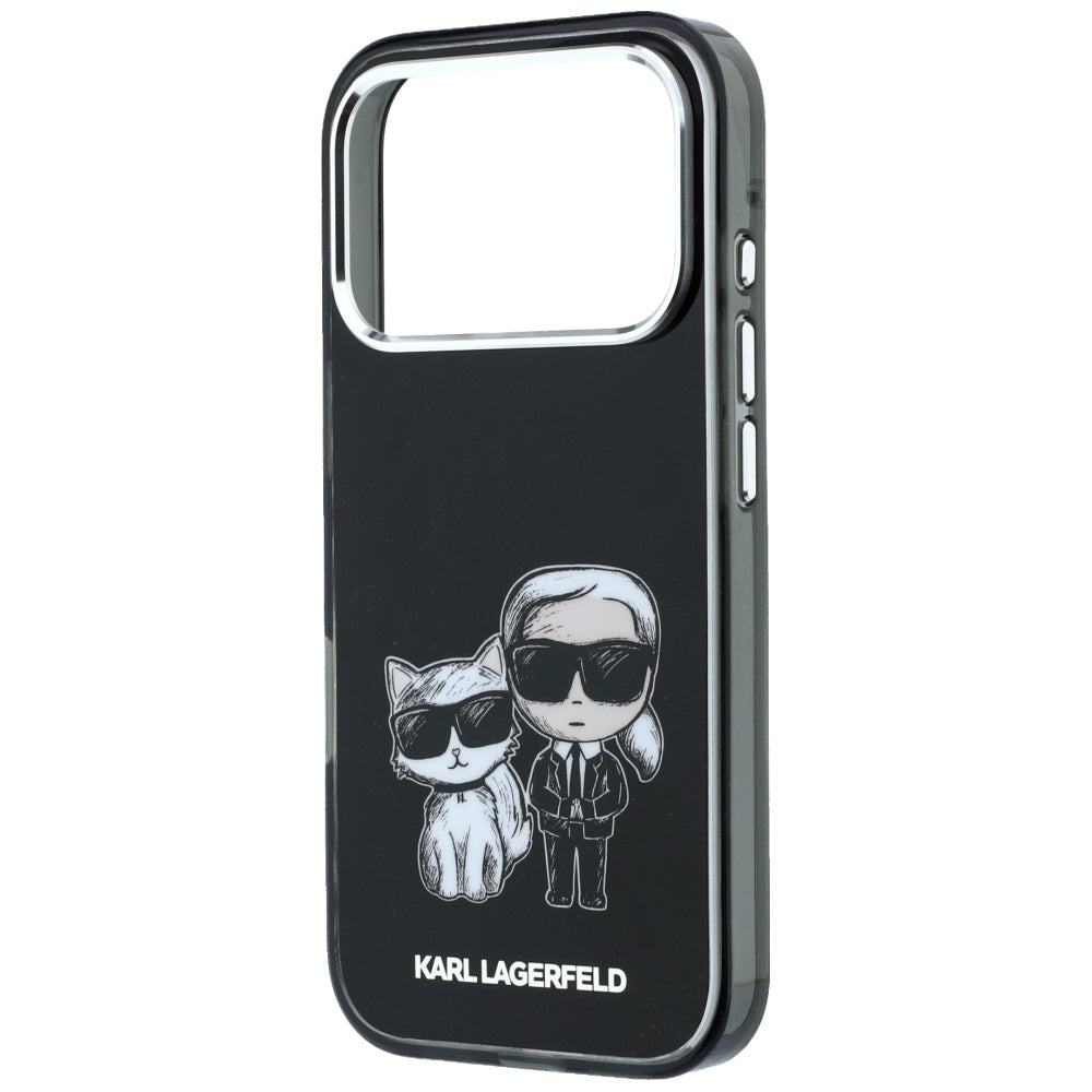 Karl Lagerfeld iPhone 17 Pro/iPhone 18 Pro Kuori Karl & Choupette Sketch Musta