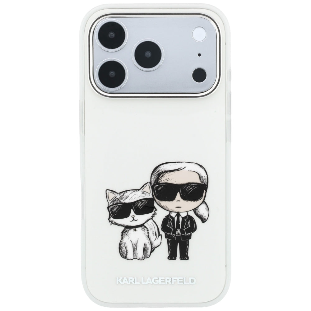 Karl Lagerfeld iPhone 17 Pro/iPhone 18 Pro Kuori Karl & Choupette Sketch Beige