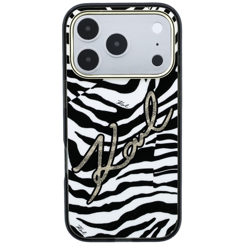 Karl Lagerfeld iPhone 17 Pro/iPhone 18 Pro Kuori seepra-glitterillä Kulta