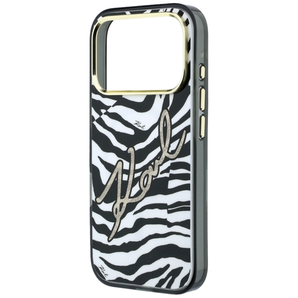 Karl Lagerfeld iPhone 17 Pro/iPhone 18 Pro Kuori seepra-glitterillä Kulta
