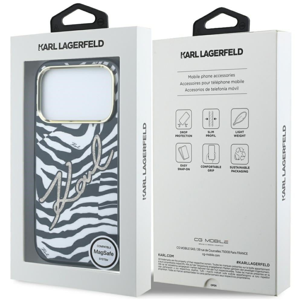 Karl Lagerfeld iPhone 17 Pro/iPhone 18 Pro Kuori seepra-glitterillä Kulta