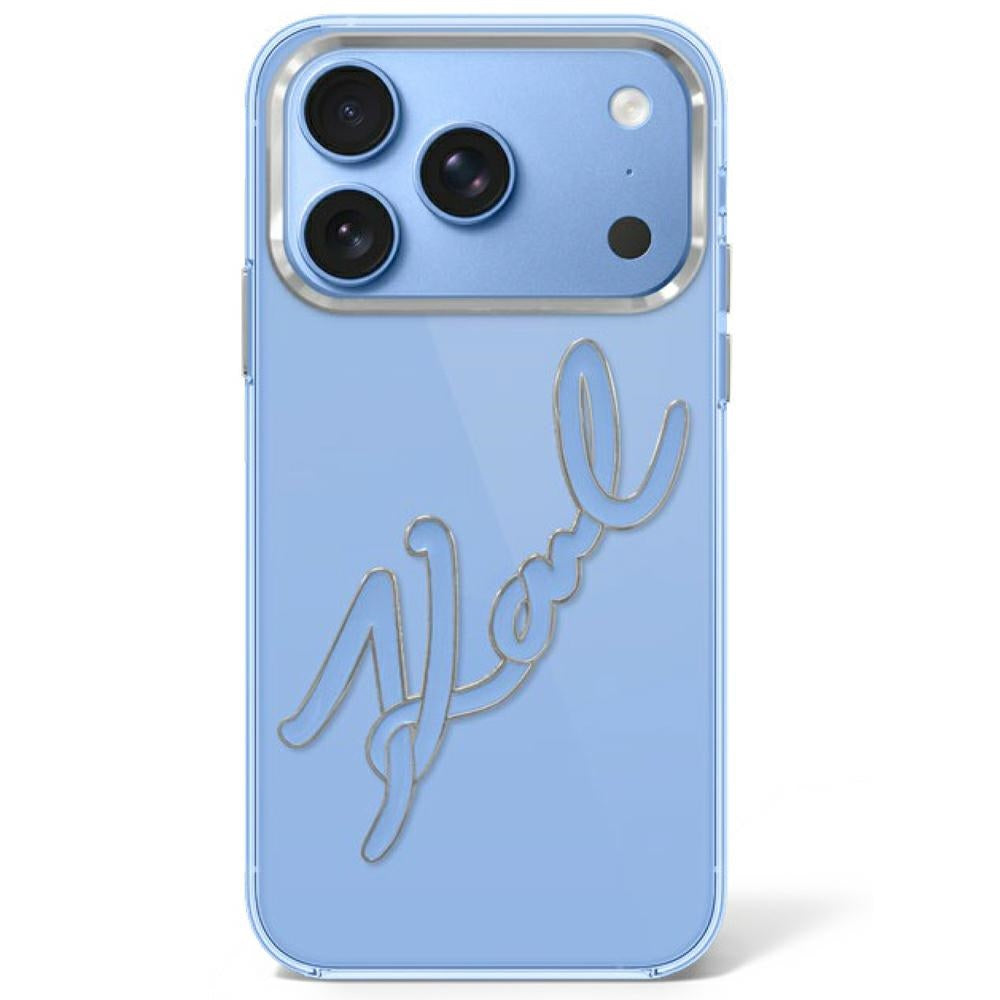 Karl Lagerfeld iPhone 17 Pro/iPhone 18 Pro Kuori Big Signature Sininen