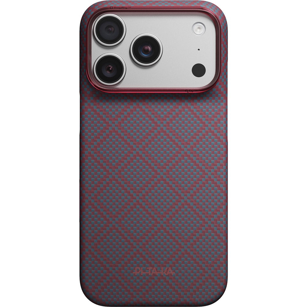 Pitaka iPhone 17 Pro/iPhone 18 Pro Kuori Edge MagSafe Argyle Blue's Red