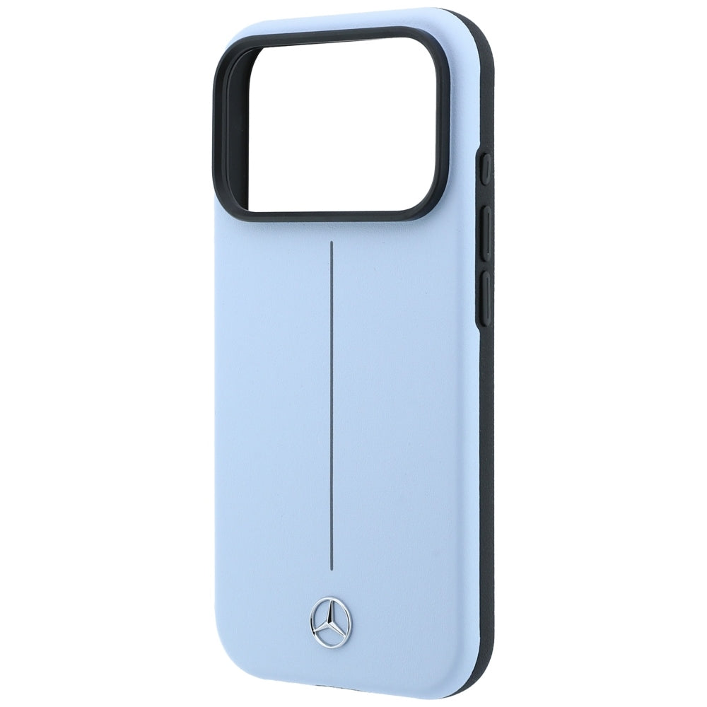 Mercedes Benz iPhone 17 Pro Max/iPhone 18 Pro Max Kuori Leather Iconic Line Sininen