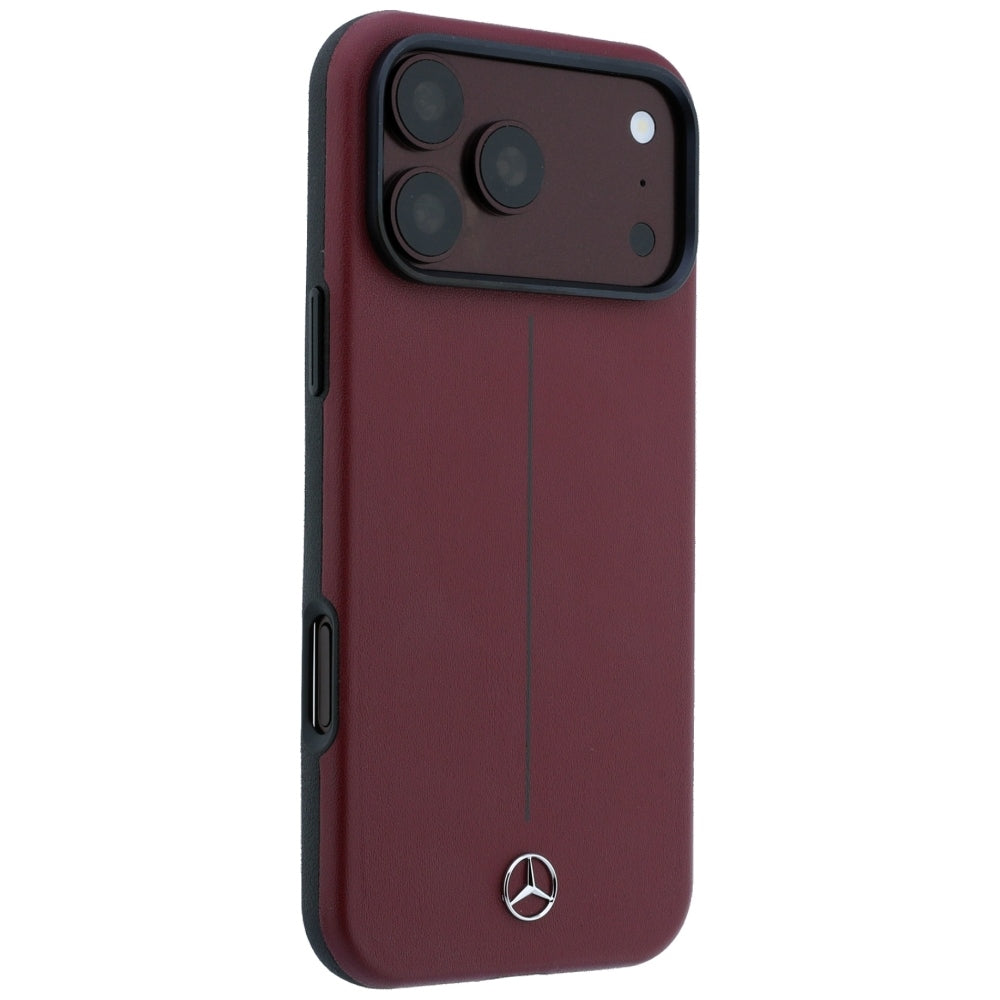 Mercedes Benz iPhone 17 Pro Max/iPhone 18 Pro Max Kuori Leather Iconic Line Burgundy