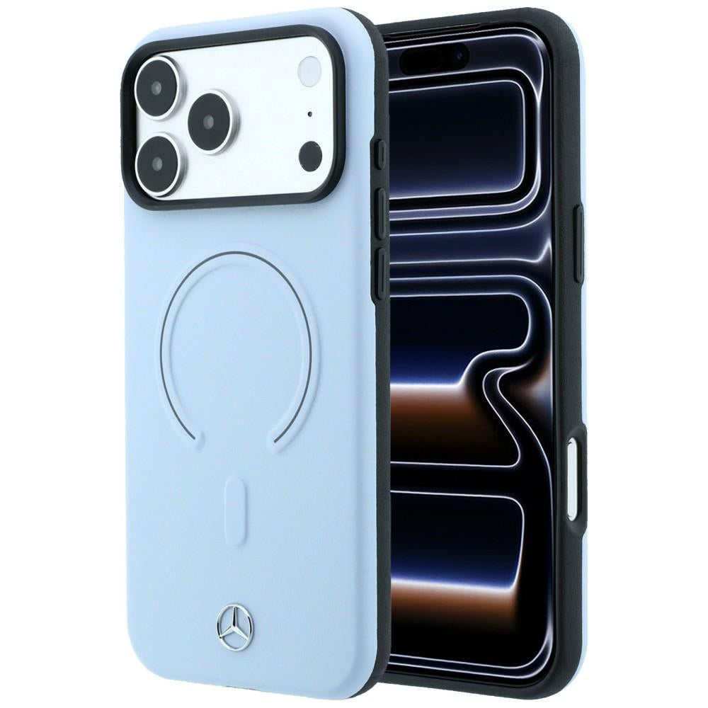 Mercedes Benz iPhone 17 Pro Max/iPhone 18 Pro Max Kuori Leather 3D MagSafe Sininen