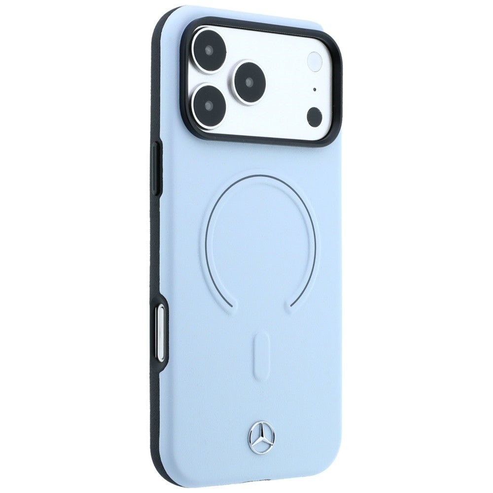 Mercedes Benz iPhone 17 Pro Max/iPhone 18 Pro Max Kuori Leather 3D MagSafe Sininen