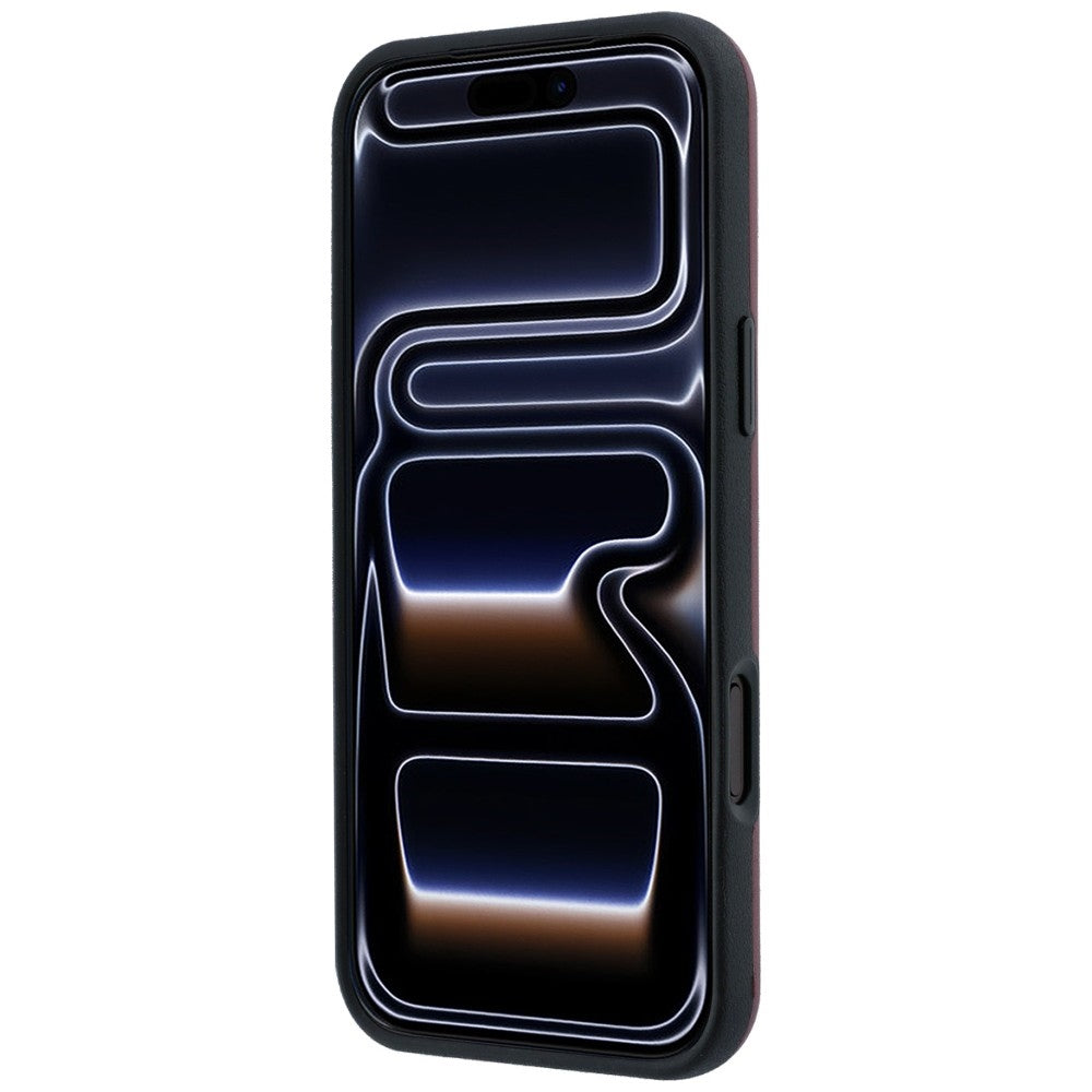 Mercedes Benz iPhone 17 Pro Max/iPhone 18 Pro Max Kuori nahkaa, 3D MagSafe, viininpunainen