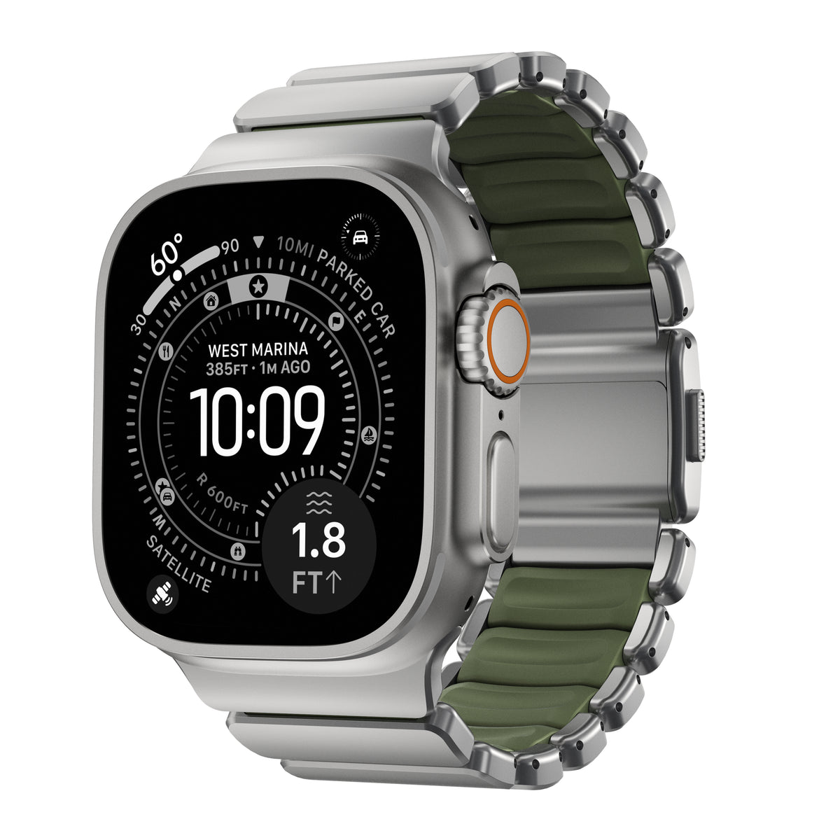 Nomad Apple Watch 45/46mm/Ultra 49mm Ranneke Stratos Band Natural Forest