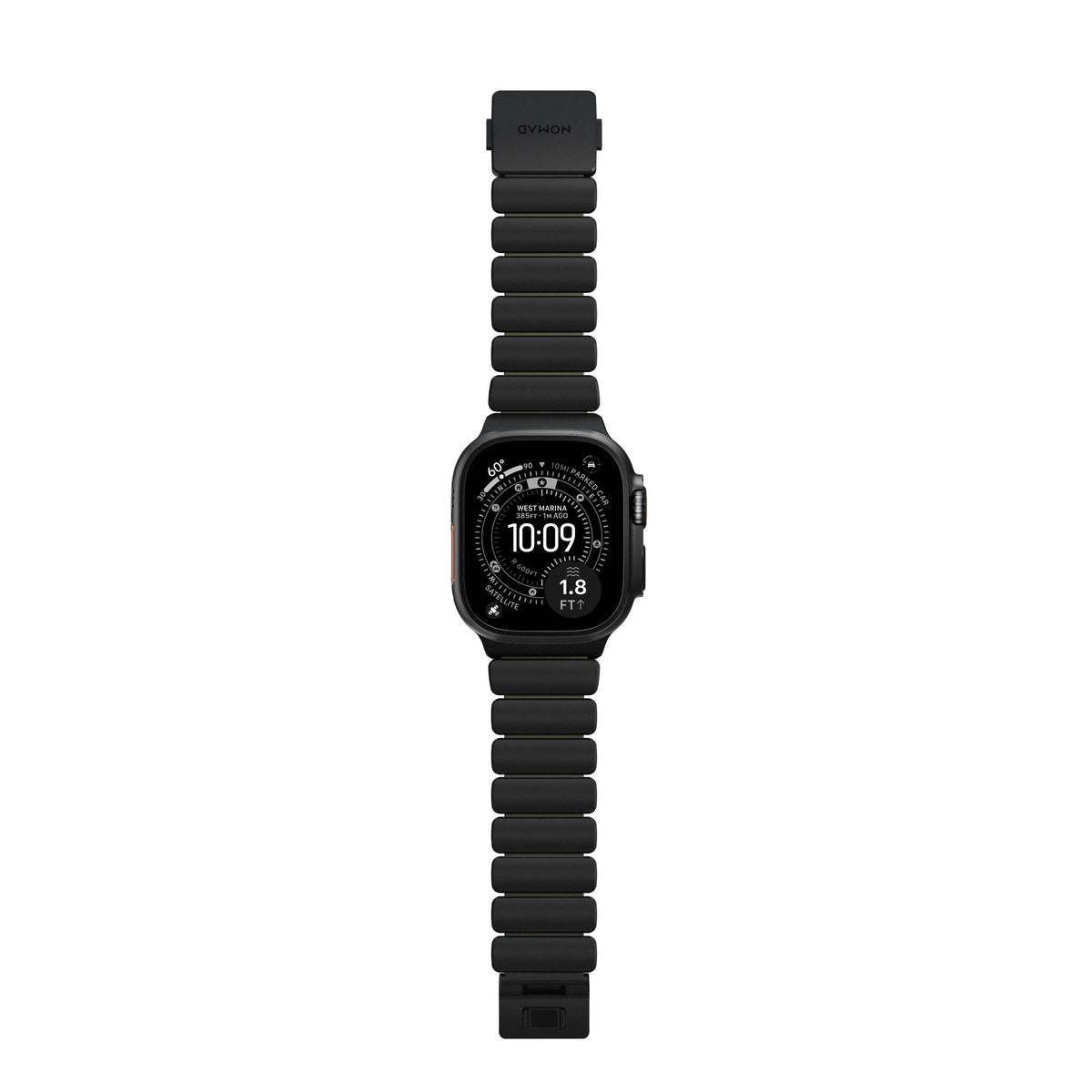 Nomad Apple Watch 45/46mm/Ultra 49mm Ranneke Stratos Band Musta Forest