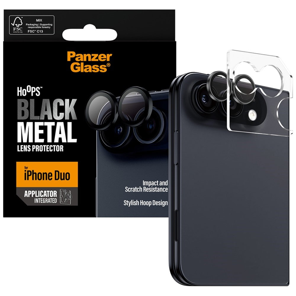 PanzerGlass iPhone Duo Kameran linssinsuojus Hoops Musta