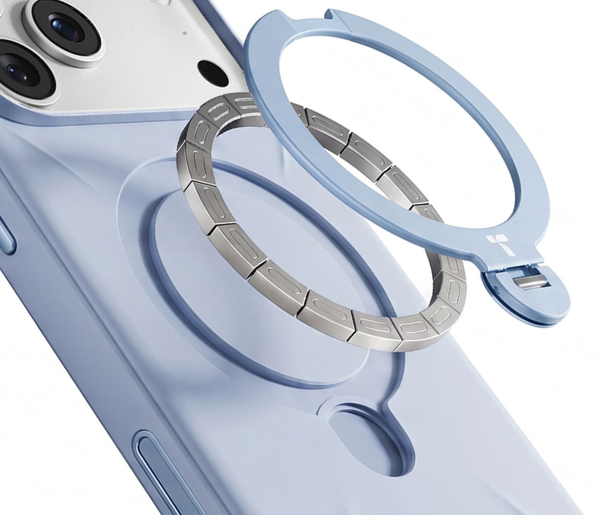 Torras iPhone 18 Pro Max Kuori Ostand Q3 Silicone Sininen