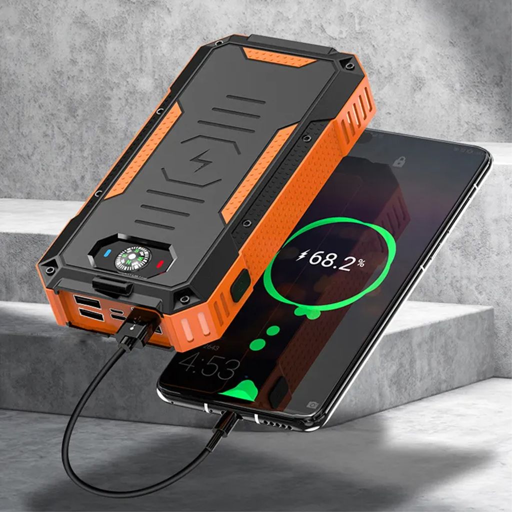 SiGN Powerbank aurinkopaneeleilla & langattomalla latauksella 20 000 mAh
