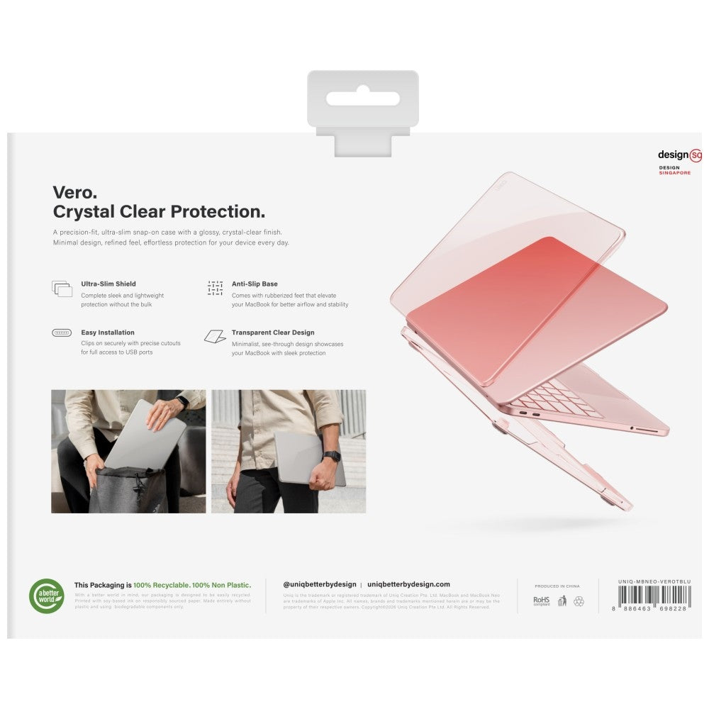 Uniq MacBook Neo 13 Kuori Vero Vaaleanpunainen