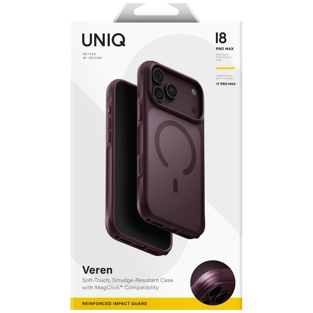 Uniq iPhone 17 Pro Max/iPhone 18 Pro Max Kuori Veren MagClick Burgundi