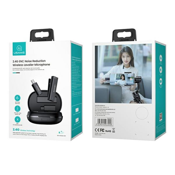Usams Langaton nappimikrofoni USB-C-vastaanottimella