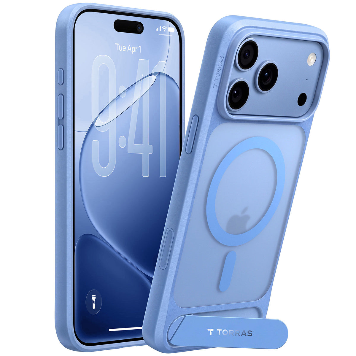 Torras iPhone 18 Pro Kuori Ostand L1 Sininen