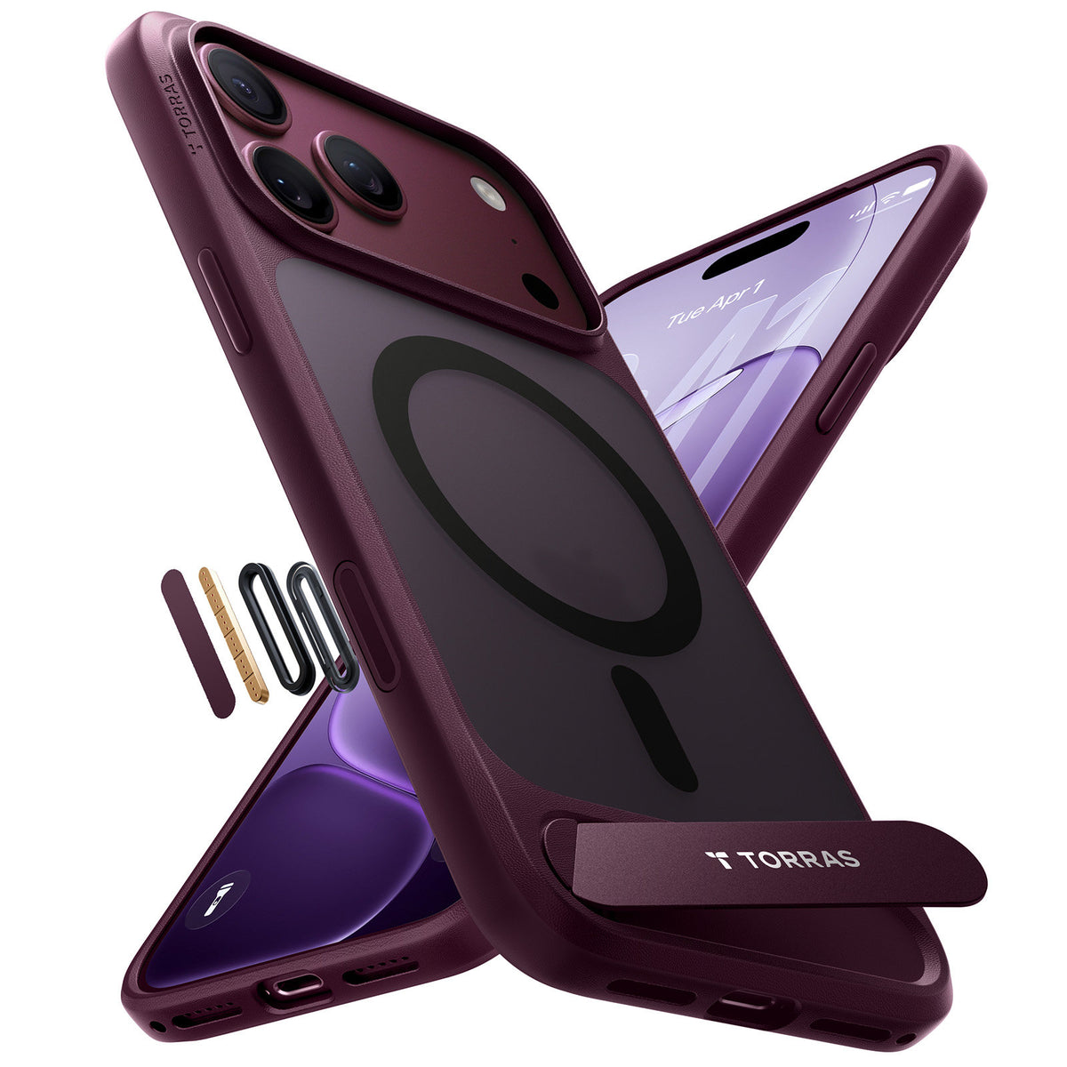 Torras iPhone 18 Pro Max Kuori Ostand L1 Violetti