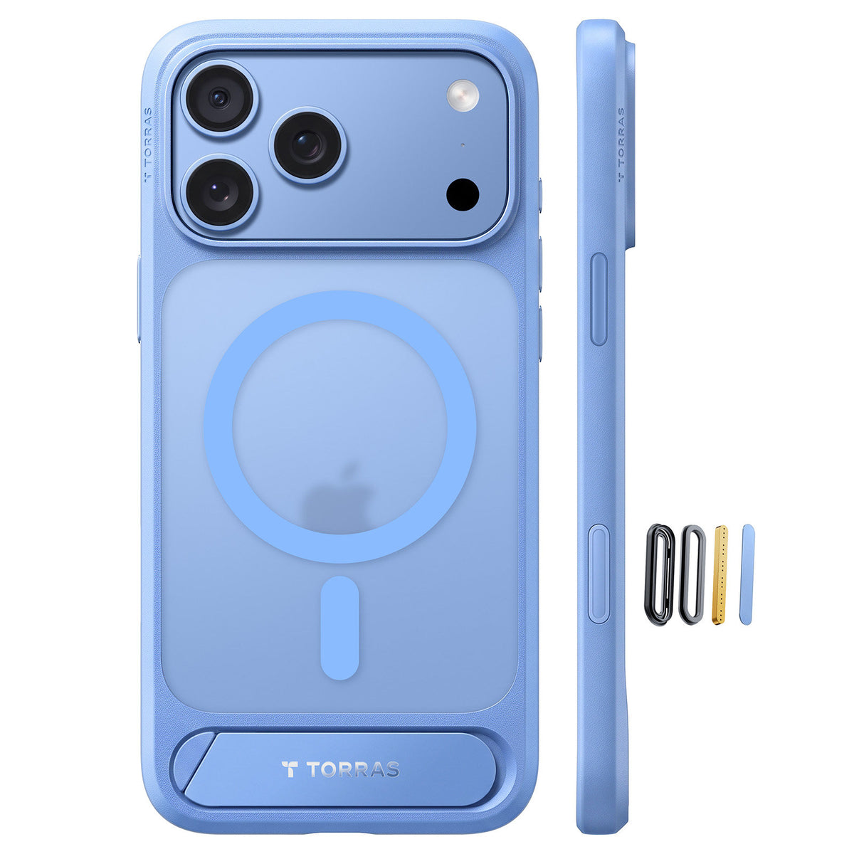 Torras iPhone 18 Pro Max Kuori Ostand L1 Sininen