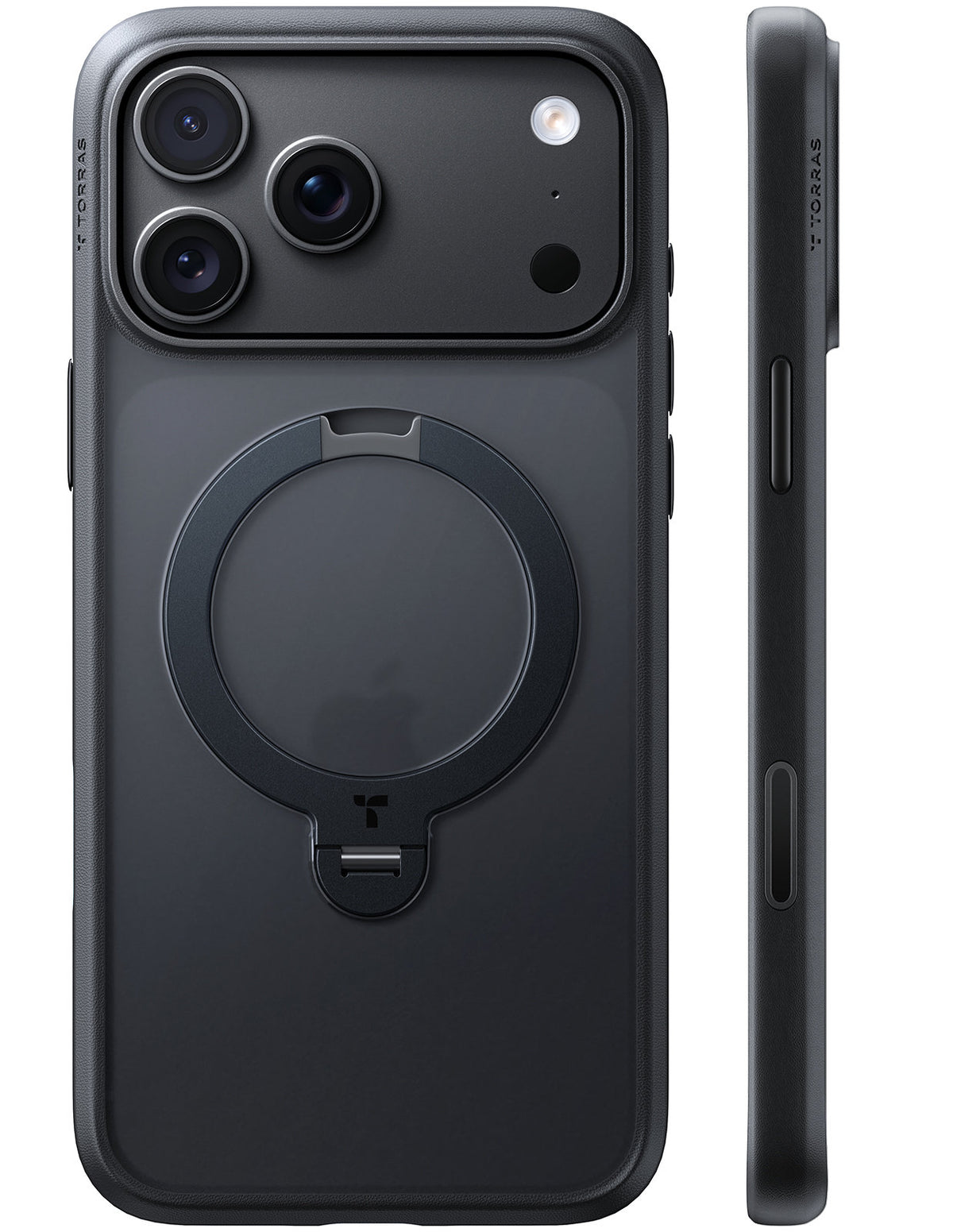 Torras iPhone 18 Pro Kuori Ostand Q3 Spin Obsidian Black