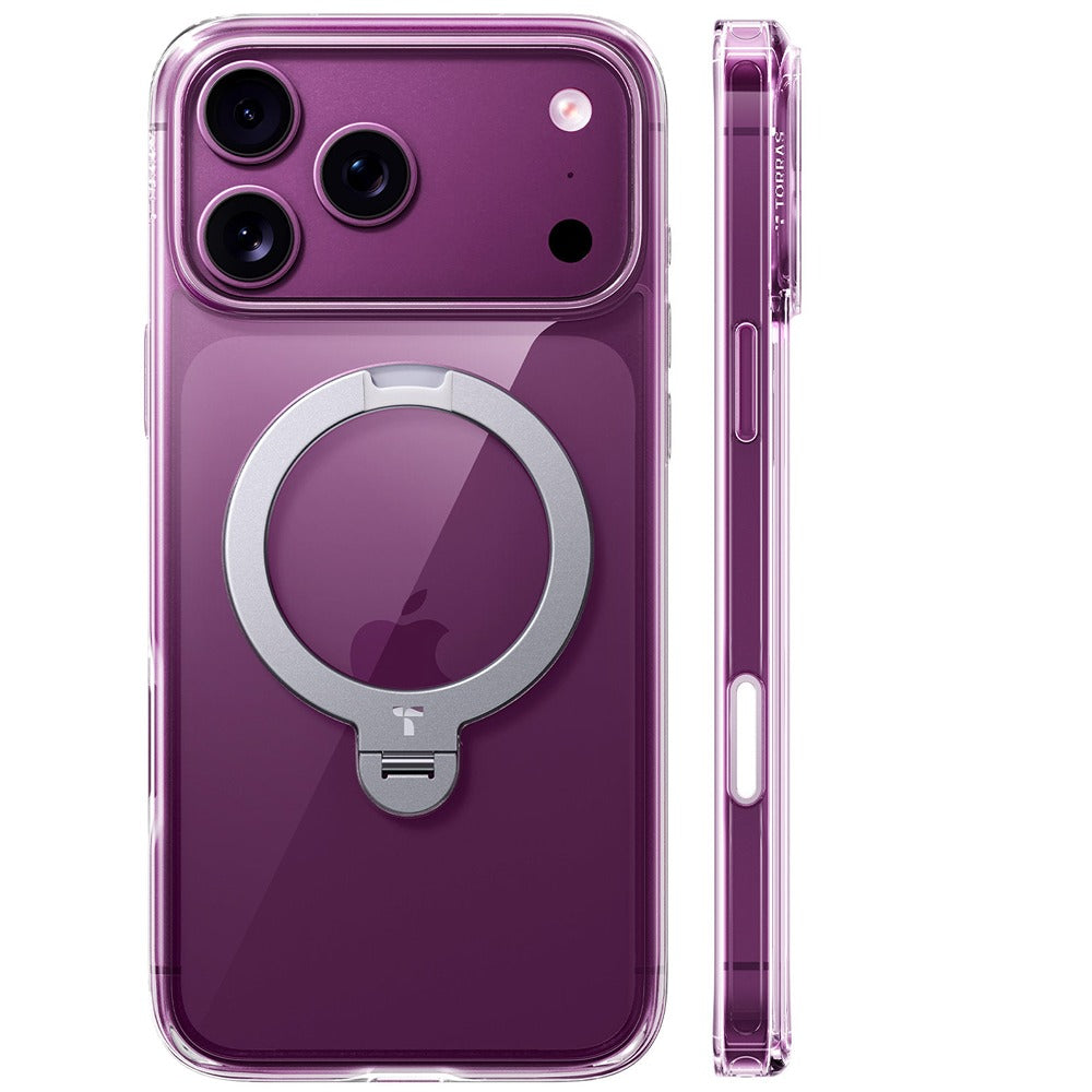 Torras iPhone 18 Pro Max Kuori Ostand Q3 Spin Kirkas