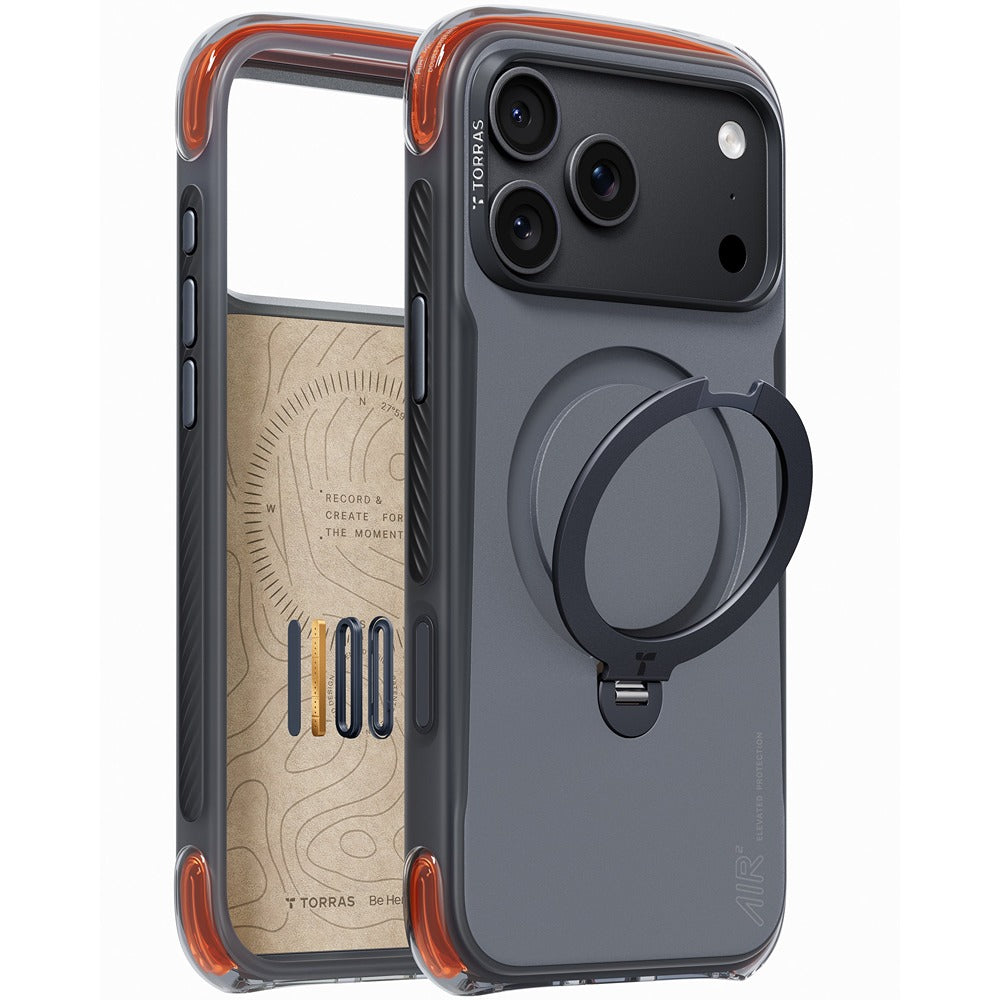 Torras iPhone 18 Pro Kuori Ostand Q3 Air Pro Obsidian Core