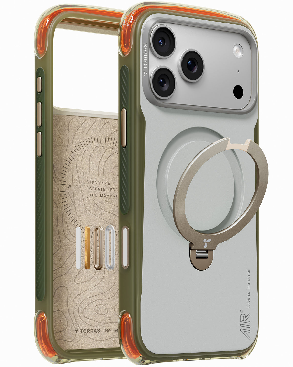 Torras iPhone 18 Pro Max Kuori Ostand Q3 Air Pro Alpine Marble