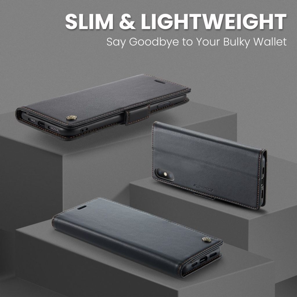 CaseMe iPhone Xs Max Kotelo 023 Series Musta