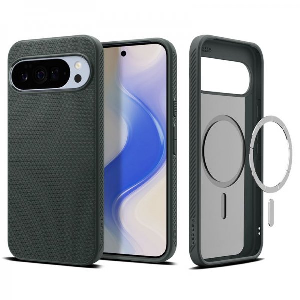 Spigen Google Pixel 10 Pro XL Suojakuori Liquid Air MagFit Abyss Green