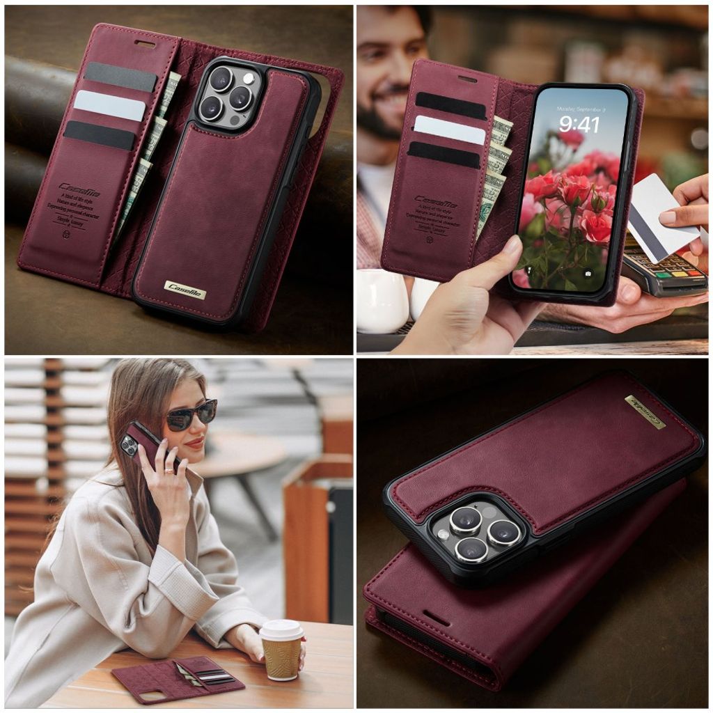 CaseMe iPhone 13 Pro Kotelo C49 Series Punainen