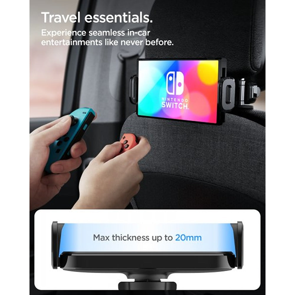 Spigen OneTap Universal -tablettiteline auton niskatukeen, musta