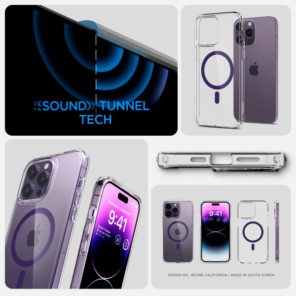 Spigen iPhone 14 Pro -suojakuori Ultra Hybrid MagFit Deep Purple